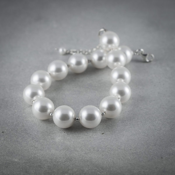 bransoletka perły białe swarovski