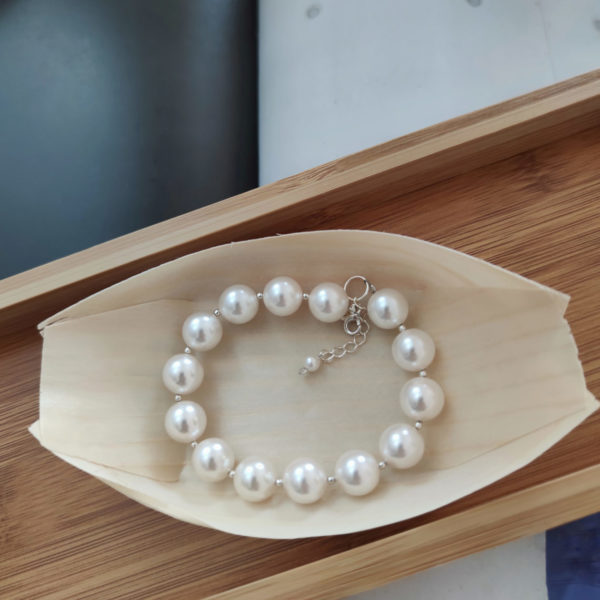 bransoletka białe perły Swarovski